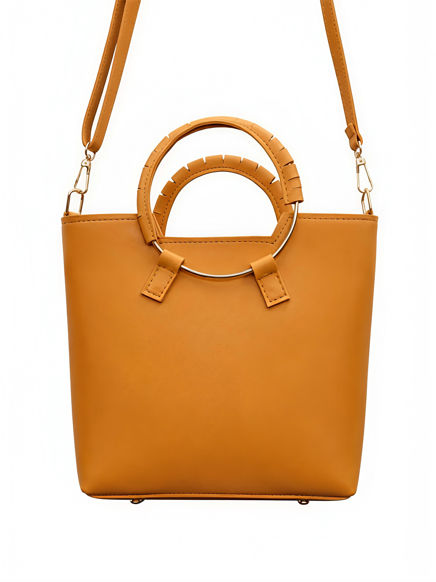 Elegance Floral Embossed PU Leather Top-Handle Handbag with Pearl & Heart Accents